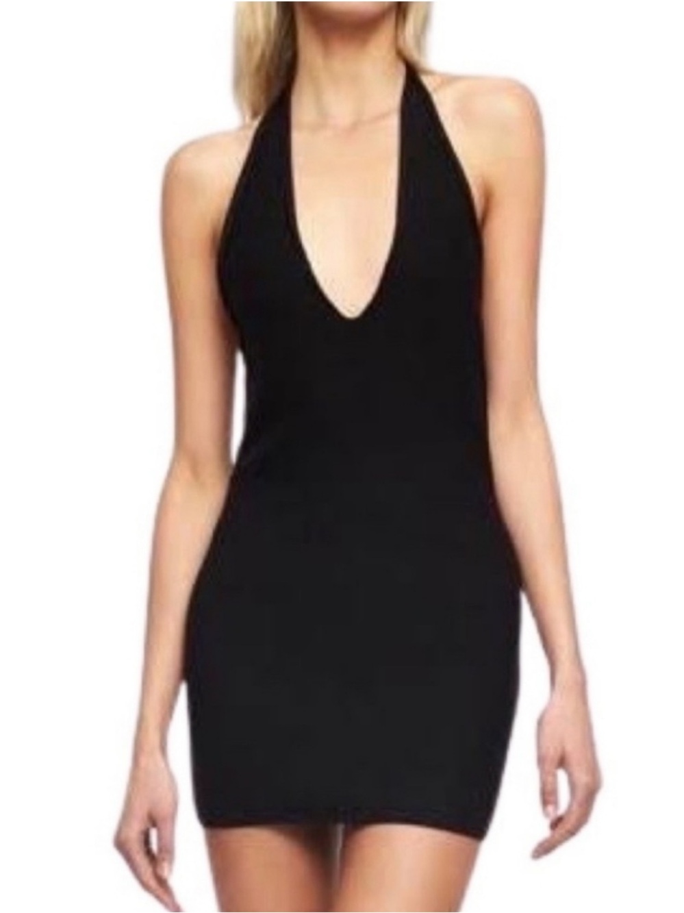 Lioness Heavenly Sent Mini Dress - black halter mini dress